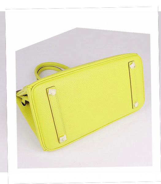 Hermes Birkin 30cm Lemon Yellow Togo Leather Bag Golden Metal-4