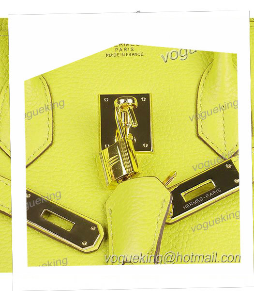 Hermes Birkin 30cm Lemon Yellow Togo Leather Bag Golden Metal-6