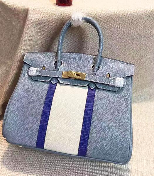 Hermes Birkin 30cm Light Blue Togo Leather Top Handle Bag