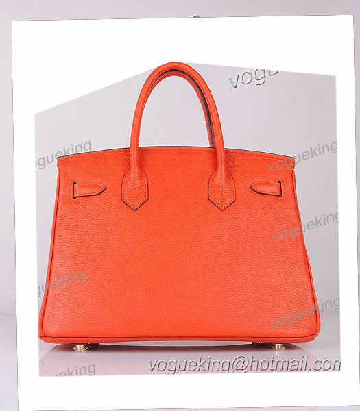 Hermes Birkin 30cm Light Orange Togo Leather Bag Golden Metal-2