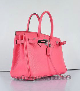 Hermes Birkin 30cm Lipstick Pink Togo Leather Bag Silver Metal-3