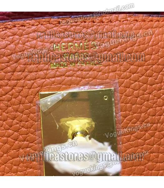 Hermes Birkin 30cm Orange&Red Mixed Colors Leather Handle Bag-7