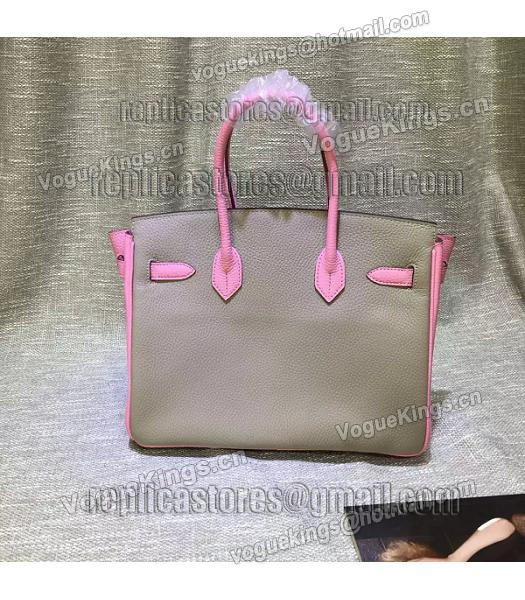 Hermes Birkin 30cm Pink&Grey Mixed Colors Leather Handle Bag-2