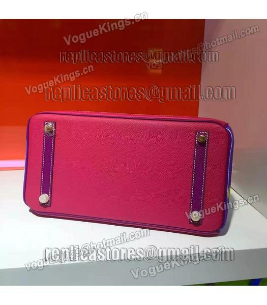 Hermes Birkin 30cm Red&Purple Original Leather Lace Top Handle Bag-4