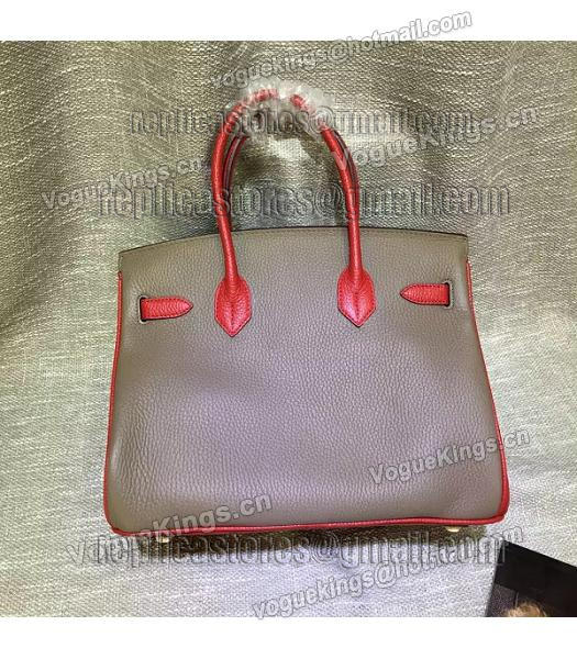 Hermes Birkin 30cm White&Khaki Mixed Colors Leather Handle Bag-2