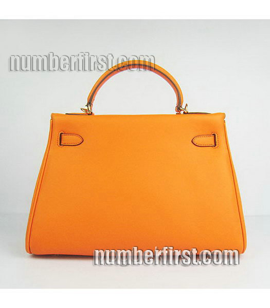 Hermes Birkin 32cm Orange Plain Veins Bag Gold-2