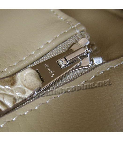 Hermes Birkin 35cm Bag Apricot Croc Head Veins Leather Silver Metal-9