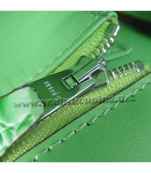 Hermes Birkin 35cm Bag Green Croc Head Veins Leather Silver Metal-7