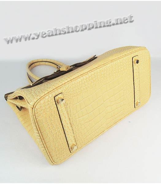 Hermes Birkin 35cm Bag Yellow Croc Veins Leather Golden Metal-4