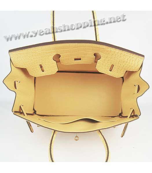 Hermes Birkin 35cm Bag Yellow Croc Veins Leather Golden Metal-5
