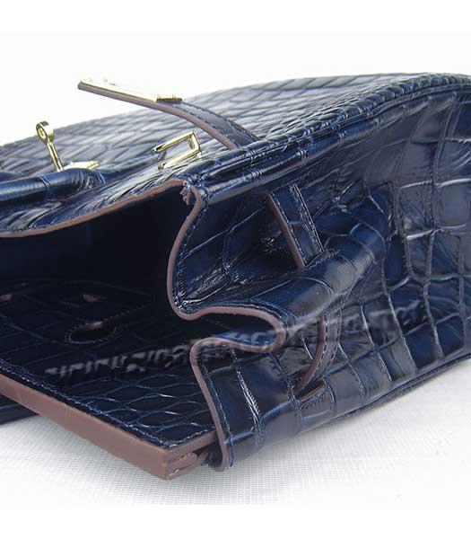Hermes Birkin 35cm Dark Blue Croc Leather Golden Metal-8