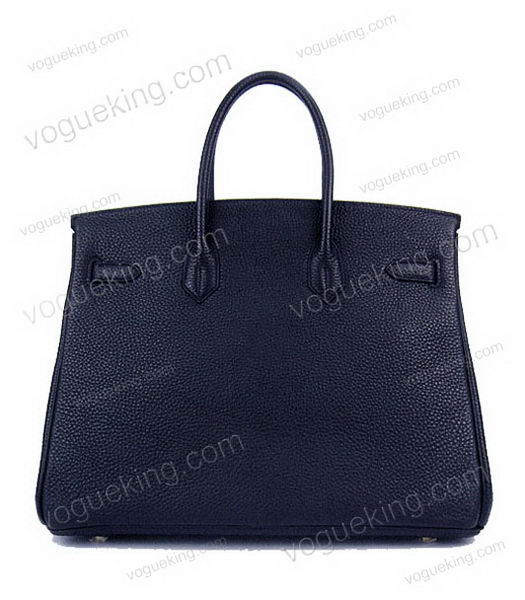Hermes Birkin 35cm Dark Blue Original Leather Bag Golden Metal-2