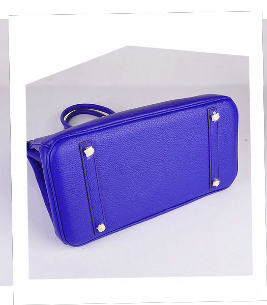 Hermes Birkin 35cm Electric Blue Calfskin Leather Bag Golden Metal-4