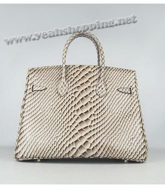 Hermes Birkin 35cm Grey Fish Veins Leather Golden Metal-2