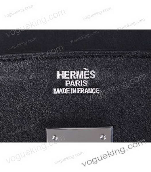 Hermes Birkin 35cm Horse-drawn Carriage Black Plain Veins Bag Silver Metal-4