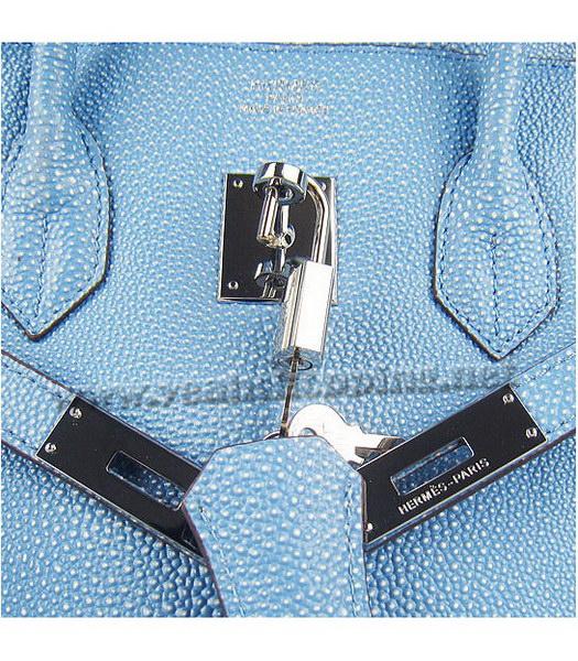 Hermes Birkin 35cm Light Blue Pearl Veins Leather Silver Metal-7