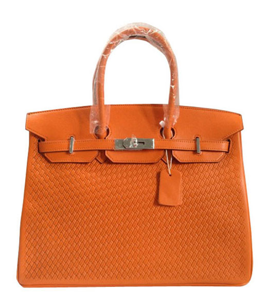 Hermes Birkin 35CM Orange Plait Veins Leather Bag