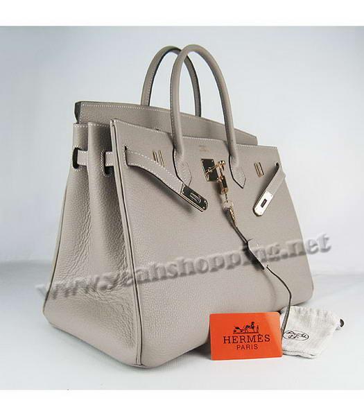 Hermes Birkin 40cm Grey Togo Leather Bag Golden Metal-2