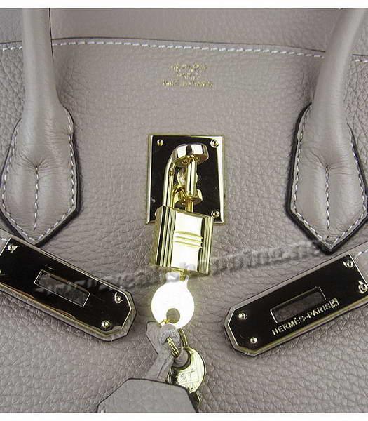 Hermes Birkin 40cm Grey Togo Leather Bag Golden Metal-6
