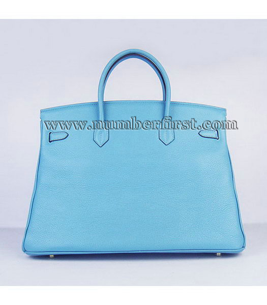 Hermes Birkin 40CM Handbag Light Blue Togo Leather Golden Metal-3