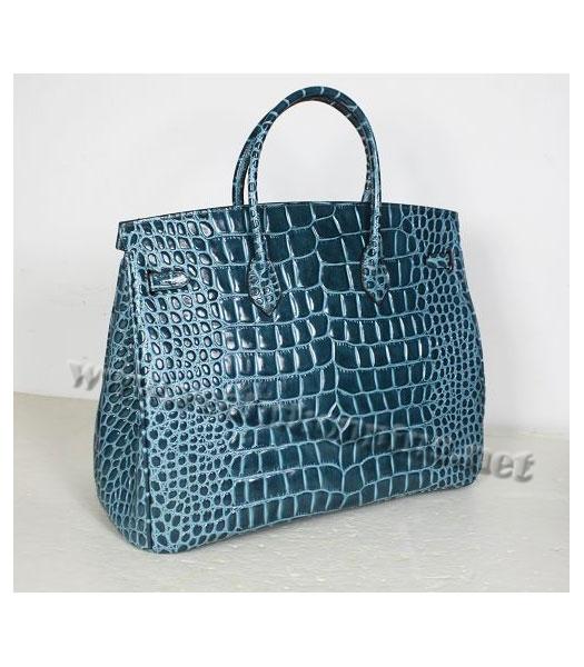 Hermes Birkin 40CM Handbag Sapphire Blue Ccrocodile-1