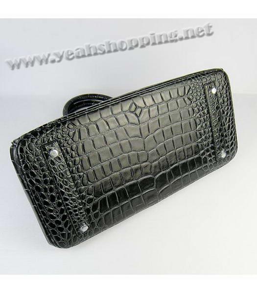 Hermes Birkin 42cm Black Croc Veins Leather Silver Metal-3