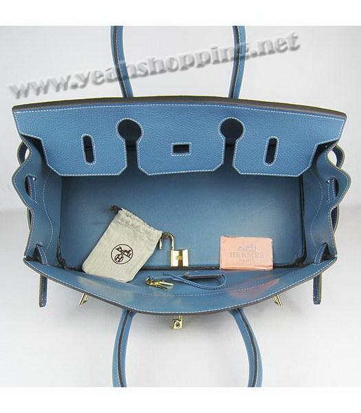 Hermes Birkin 42cm Blue Togo Leather Golden Metal-5
