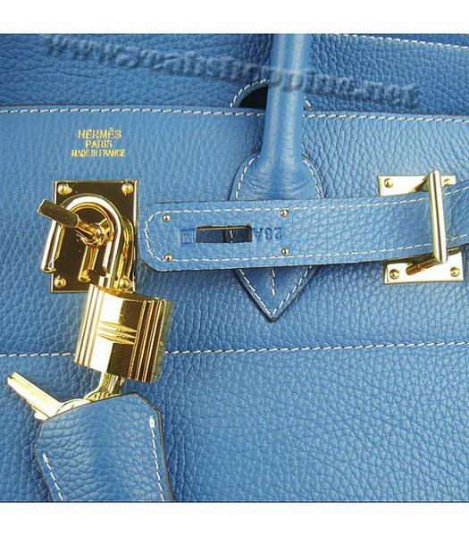 Hermes Birkin 42cm Blue Togo Leather Golden Metal-7