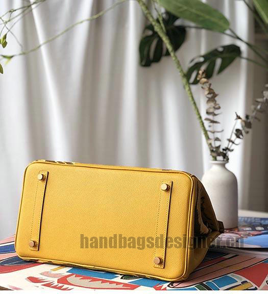Hermes Birkin Jay 30cm Bag Yellow Imported Leather Golden Metal-6