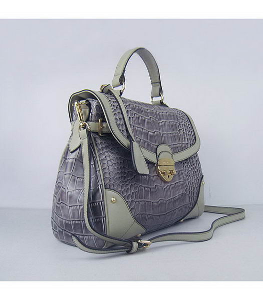 Hermes Birkin Middle Crocodile Veins Handbags in Silver Grey Calfskin (Silver) -1