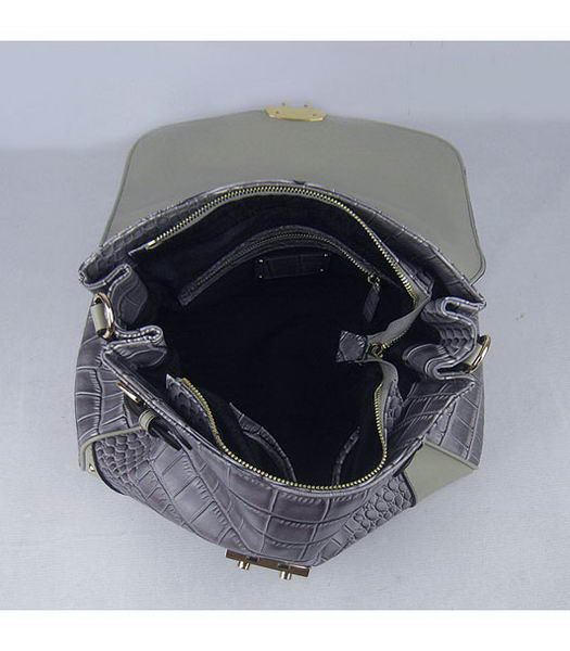 Hermes Birkin Middle Crocodile Veins Handbags in Silver Grey Calfskin (Silver) -6