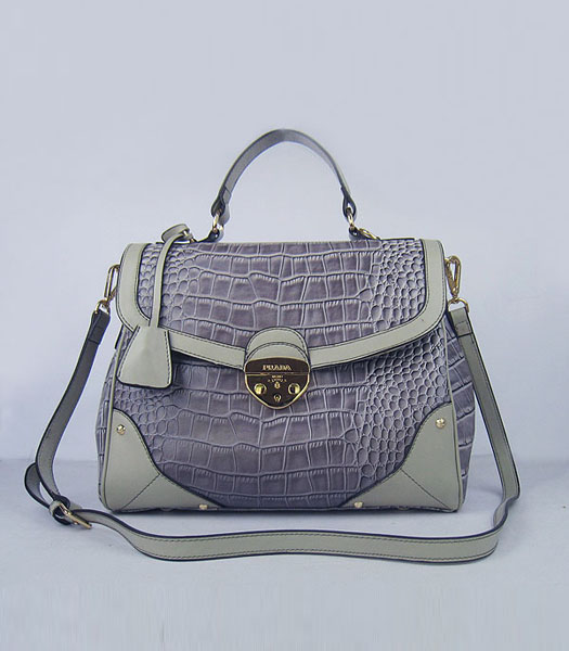 Hermes Birkin Middle Crocodile Veins Handbags in Silver Grey Calfskin (Silver) 