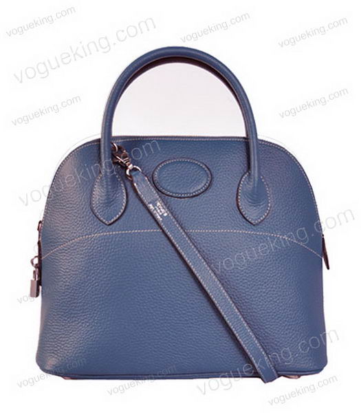 Hermes Bolide 37cm Togo Leather Tote Bag in Dark Blue-1