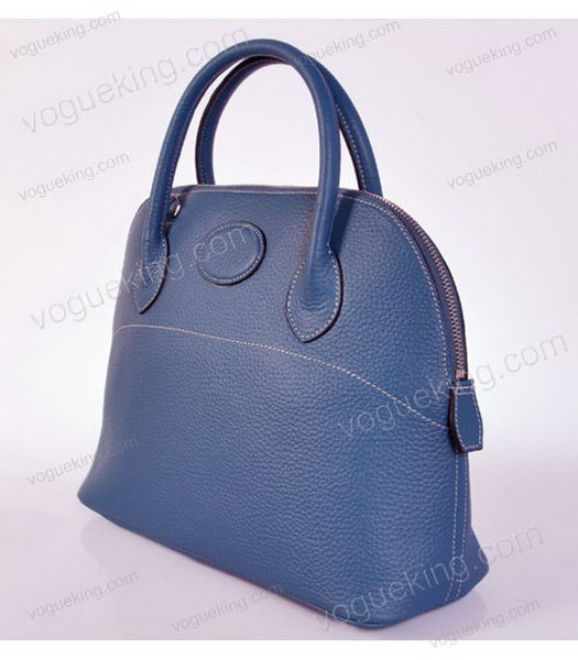 Hermes Bolide 37cm Togo Leather Tote Bag in Dark Blue-2