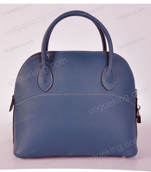 Hermes Bolide 37cm Togo Leather Tote Bag in Dark Blue-3