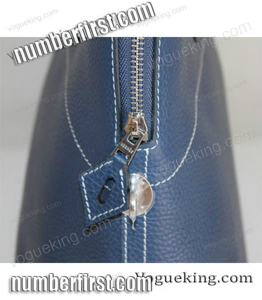 Hermes Bolide 37cm Togo Leather Tote Bag in Dark Blue-5
