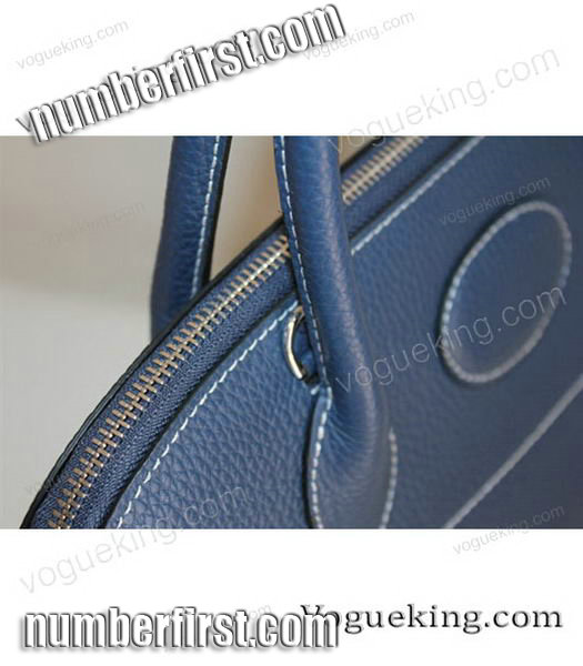 Hermes Bolide 37cm Togo Leather Tote Bag in Dark Blue-6