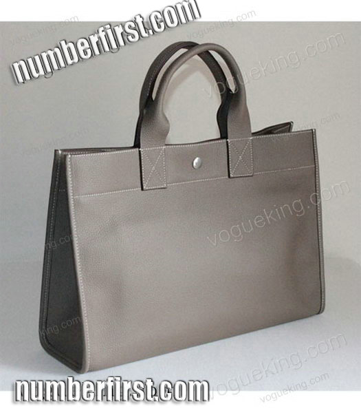 Hermes Cabag Weekender Bag Grey Cowhide Leather-1