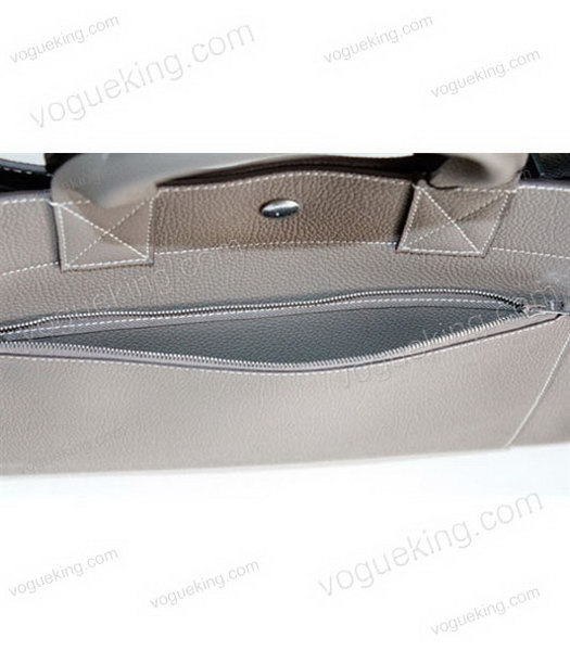 Hermes Cabag Weekender Bag Grey Cowhide Leather-4