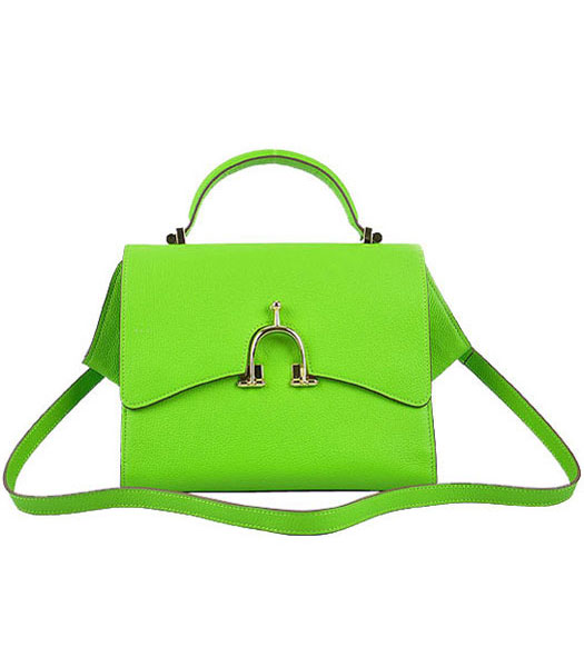 Hermes Calfskin Leather Mini Top Handle Bag Green