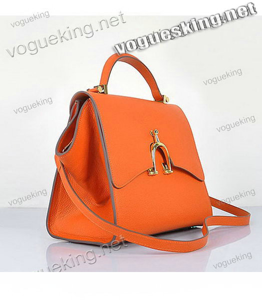 Hermes Calfskin Leather Mini Top Handle Bag Orange-1