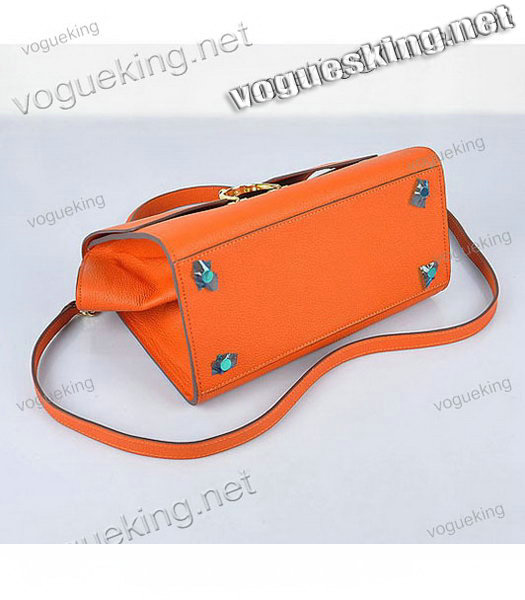 Hermes Calfskin Leather Mini Top Handle Bag Orange-3
