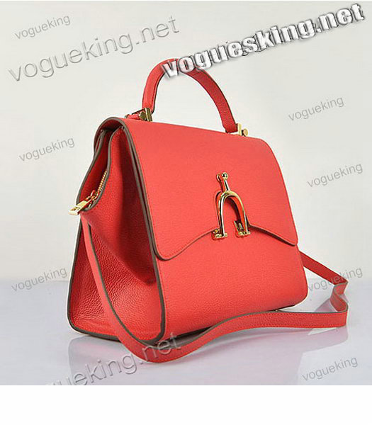 Hermes Calfskin Leather Mini Top Handle Bag Watermelon Red-1