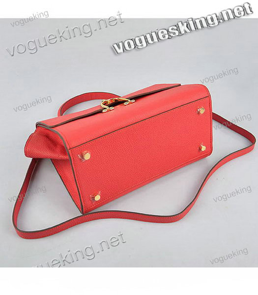 Hermes Calfskin Leather Mini Top Handle Bag Watermelon Red-3