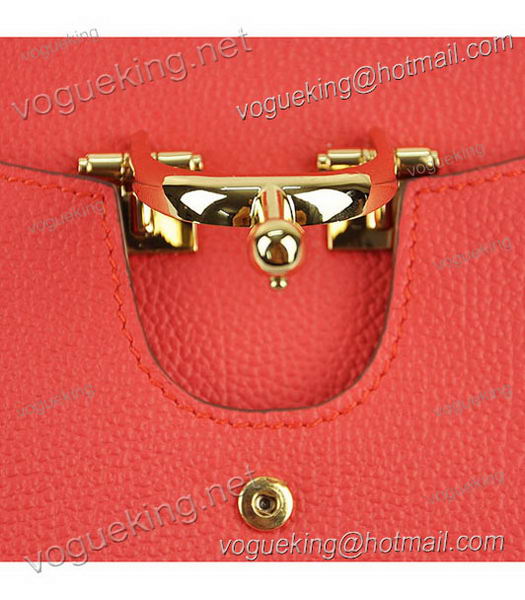 Hermes Calfskin Leather Mini Top Handle Bag Watermelon Red-6
