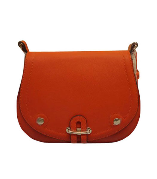 Hermes Calfskin Leather Orange Shoulder Bag