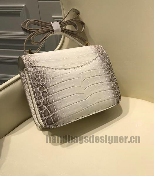Hermes Constance 24cm Bag Offwhite Real Croc Leather Gold Metal-5