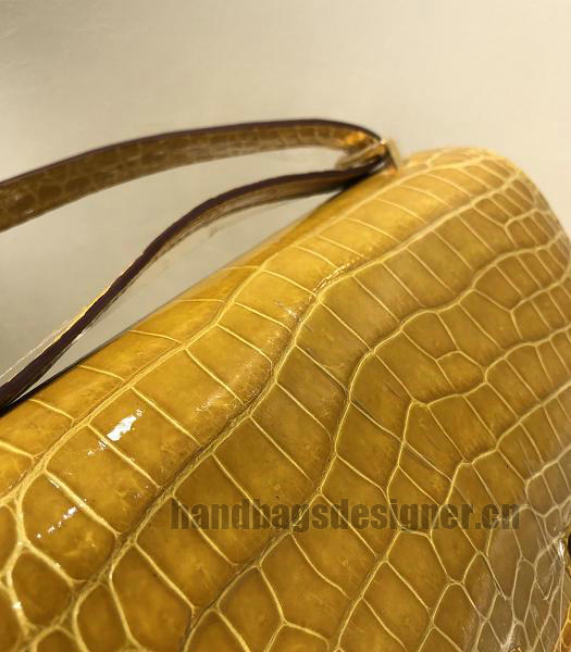 Hermes Constance 24cm Bag Yellow Real Croc Leather Gold Metal-4