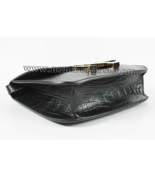 Hermes Constance Bag Gold Lock Black Croc Veins Leather-2