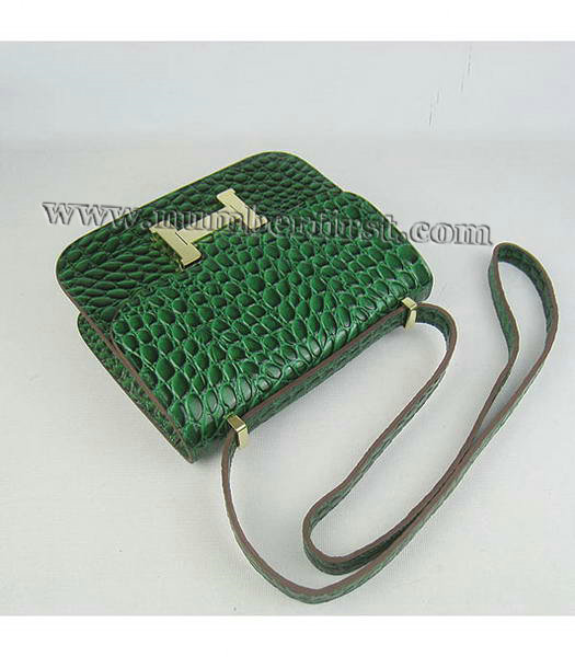 Hermes Constance Bag Gold Lock Green Stone Veins Leather-4